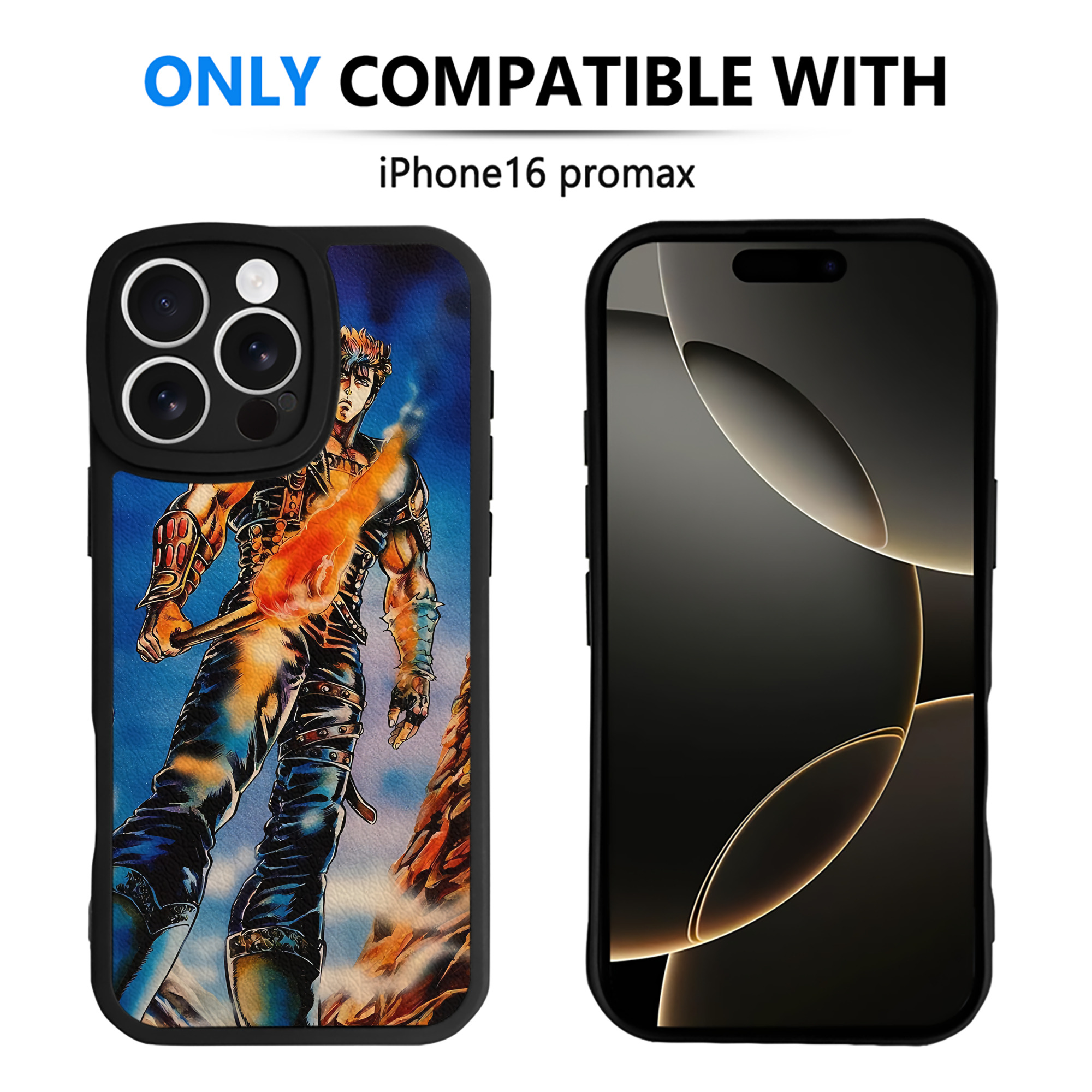 （画像用） 北斗の拳 Fist of the North Star 【iPhone 16シリーズ対応】シリコンスマホケース（レザー調） 材質：シリコン